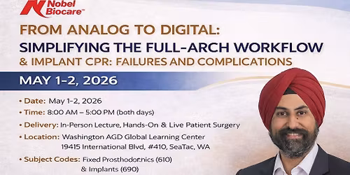 From Analog to Digital: Simplifying the Full-Arch Workflow& Implant CPR: Failures and Complications