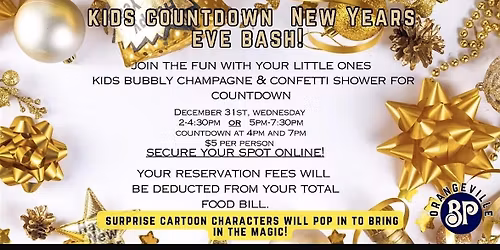 Ring in the New Year ...Kids Style at Boston Pizza Orangeville