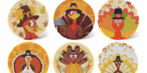 Diamond Art Turkey Coasters