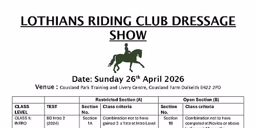 Spring Dressage Competition