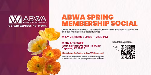 CYFEN ABWA SPRING MEMBERSHIP SOCIAL