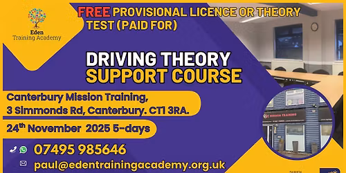 Driving Theory Course, Canterbury - 5 days
