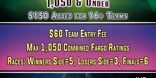 \ud83c\udf89 1,050 & Under \u2014 Scotch Doubles 8-Ball Tournament