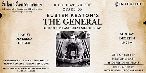 Buster Keaton's The General Silent Film with Live Piano Scoring