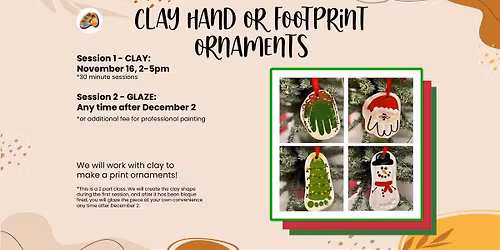 Clay Hand or Footprint Ornaments