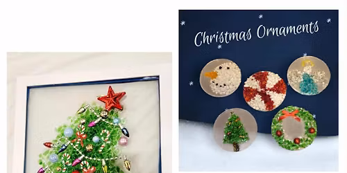 BEACH and Christmas THEMED Ornament\/Frame Crushed Glass Event at Dragon Distillery