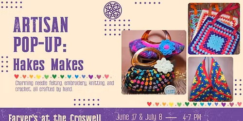 Artisan Pop-Up: Hakes Makes \u2764\ufe0f\ud83e\udde1\ud83d\udc9b\ud83d\udc9a\ud83d\udc99\ud83d\udc9c (two dates!) 