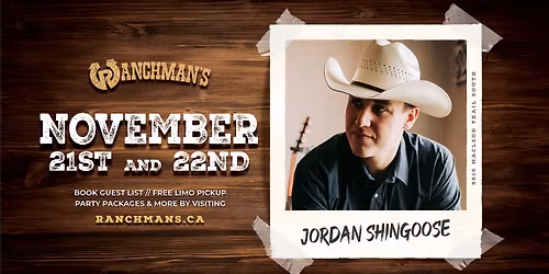 Jordan Shingoose LIVE AT RANCHMAN'S CALGARY