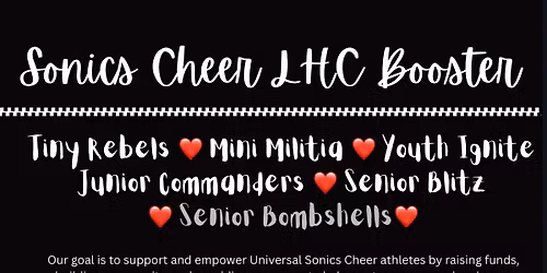 Dine and Donate for Sonics Cheer LHC Booster 