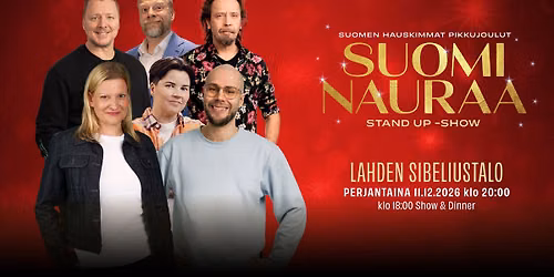 Suomi Nauraa Stand Up Show 11.12.2026 Lahti, Sibeliustalo