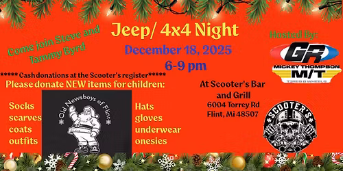 Jeep\/4x4 Night hosted by GenRight Off-Road and Mickey Thompson Tires at Scooter\u2019s Bar and Grill