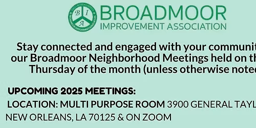 2025 Broadmoor Neighborhood Meeting