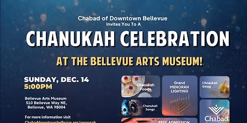 Grand Menorah Lighting at Bellevue Arts Museum!