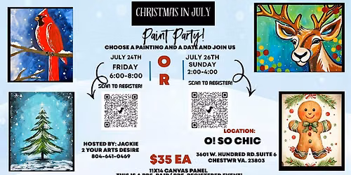 Christmas in July Paint Party(SUNDAY)