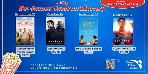 Friday Movies at the Dr. James Carlson Library