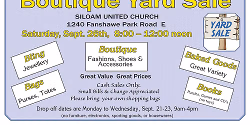Siloam's Fall "Boutique" Yard Sale