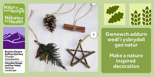 Gwnewch addurn wedi\u2019i ysbrydoli gan natur|Make a nature inspired decoration