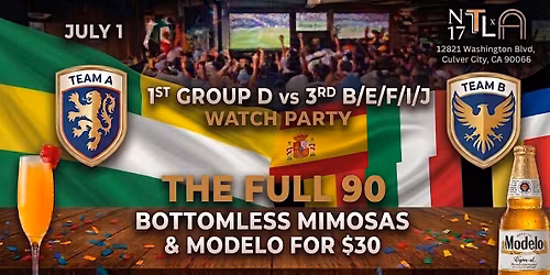 \u26bd 1st Group D vs 3rd B\/E\/F\/I\/J Watch Party \u2014 World Cup 2026 | N17 The Lane