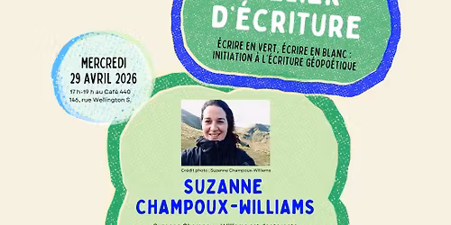 Atelier d\u2019\u00e9criture avec Suzanne Champoux-Williams