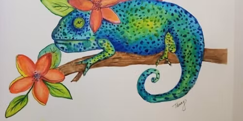 01\/07- Chameleon Watercolor paint class