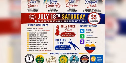 Zumba , Belly Dance & Pilates Charity Event to help VENEZUELA \ud83c\uddfb\ud83c\uddea