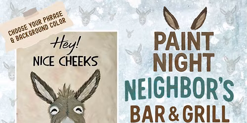 \u201cFunny Donkey Business\u201d Paint Night At Neighbor\u2019s Bar & Grill, Loves Park