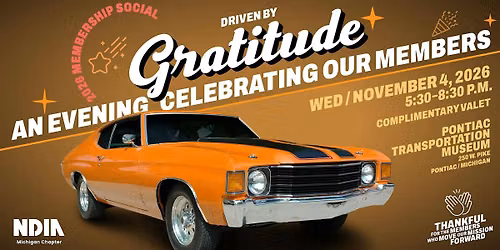 NDIA Michigan Chapter 2026 Membership Social - Driven by Gratitude
