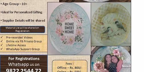Reverse Decoupage Home Decor Plate