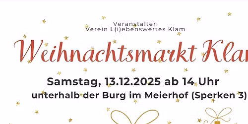 Adventmarkt im Meierhof der Burg Clam