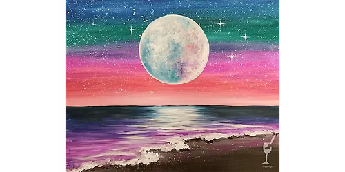 Moonlit Coastal Sunset Serenity - Paint and Sip in Houston | Classpop!\u2122