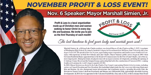 Profit and Loss lunch- November Mayor Marshall Simien, Jr