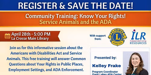 Community Training: Know Your Rights! Service Animals and the ADA
