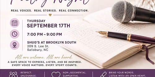 OPEN VERSE \u2014 A Monthly Poetry Night