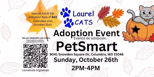 Adoption Event at PetSmart in Columbia, MD 2PM-4PM