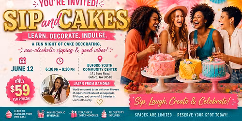 Sip and Cake - Cake Decorating Event