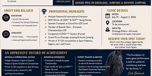 Dressage and Jumping Clinic with Grand Prix Trainer from Spain and France