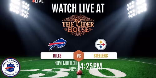 The Buffalo Bills vs the Pittsburgh Steelers: Live at The Cider House