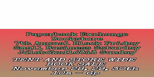 7th Annual Book Sale Tent and Store Wide