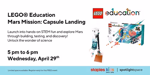 LEGO\u00ae Education Mars Mission: Capsule Landing at Staples Store 266