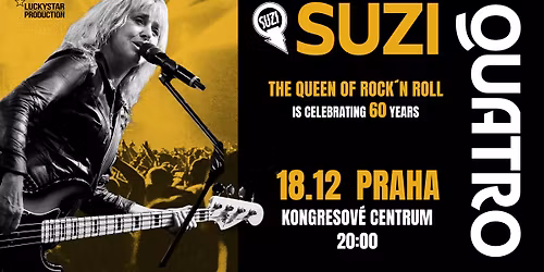 SUZI QUATRO THE QUEEN OF ROCK\u00b4N ROLL slav\u00ed 60 let na sc\u00e9n\u011b!!!
