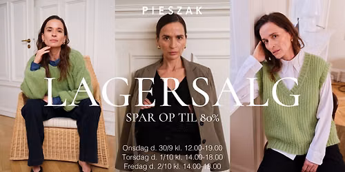 PIESZAK LAGERSALG | SPAR OP TIL 80%