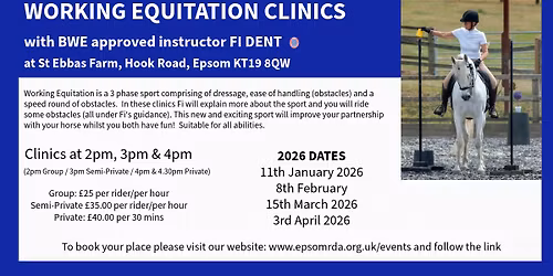 Working Equitation Clinic with BWE approved instructor FI DENT - Friday 3rd April 2026