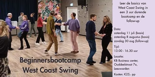 Beginners bootcamp West Coast Swing en follow-up - zomer 2026
