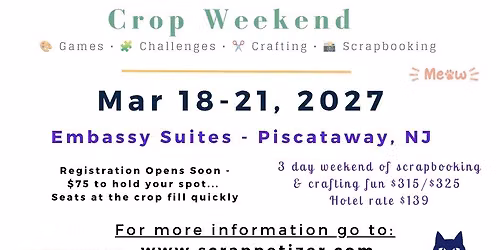Creative Cat Crop Weekend Mar 18-21 with Scrappetizer