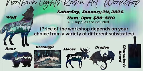 Northern Lights VARIOUS SHAPES Resin Art