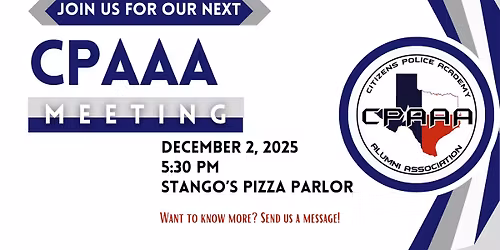 Citizens Police Academy Alumni Association Meeting - December