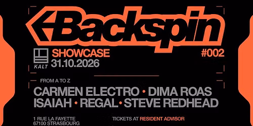 Backspin Records : Regal, Isaiah, Steve Redhead, Carmen Electro \/\/ KALT