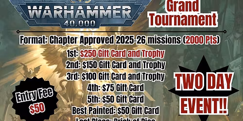 Game Universe Grand Tournament 2026 - Warhammer 40,000