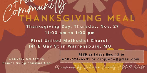 Community-wide Thanksgiving dinner.  And  its free!