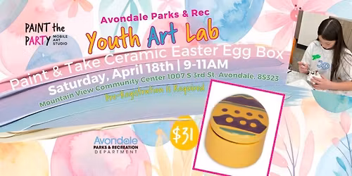 Avondale Parks & Rec: Take & Paint Ceramic Boxes - Youth Art Lab